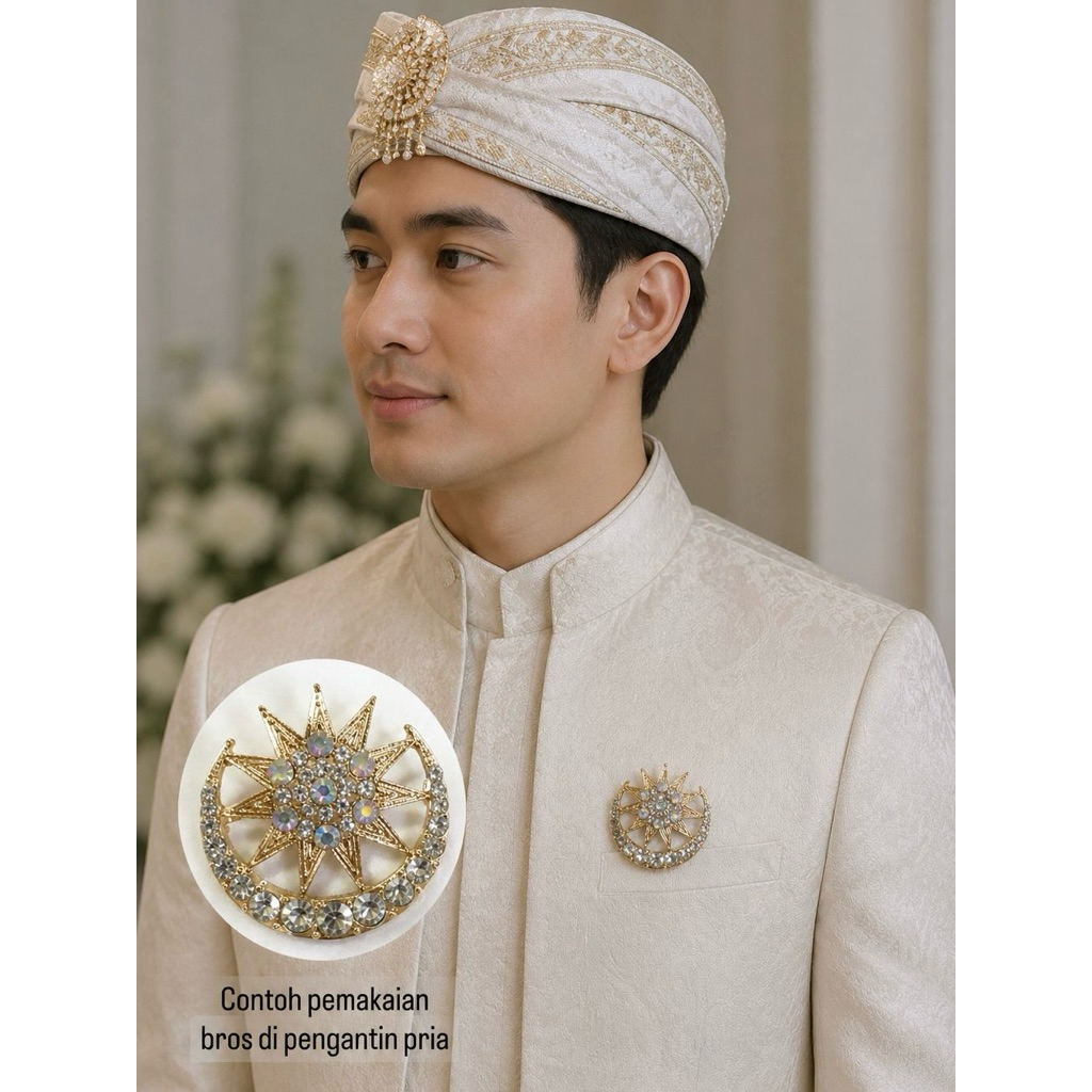 Bros Peci Pria Pengantin | Bros Tanjak Melayu | Bros Akad Pengantin Pria | Bros Bulan Bintang | Bros