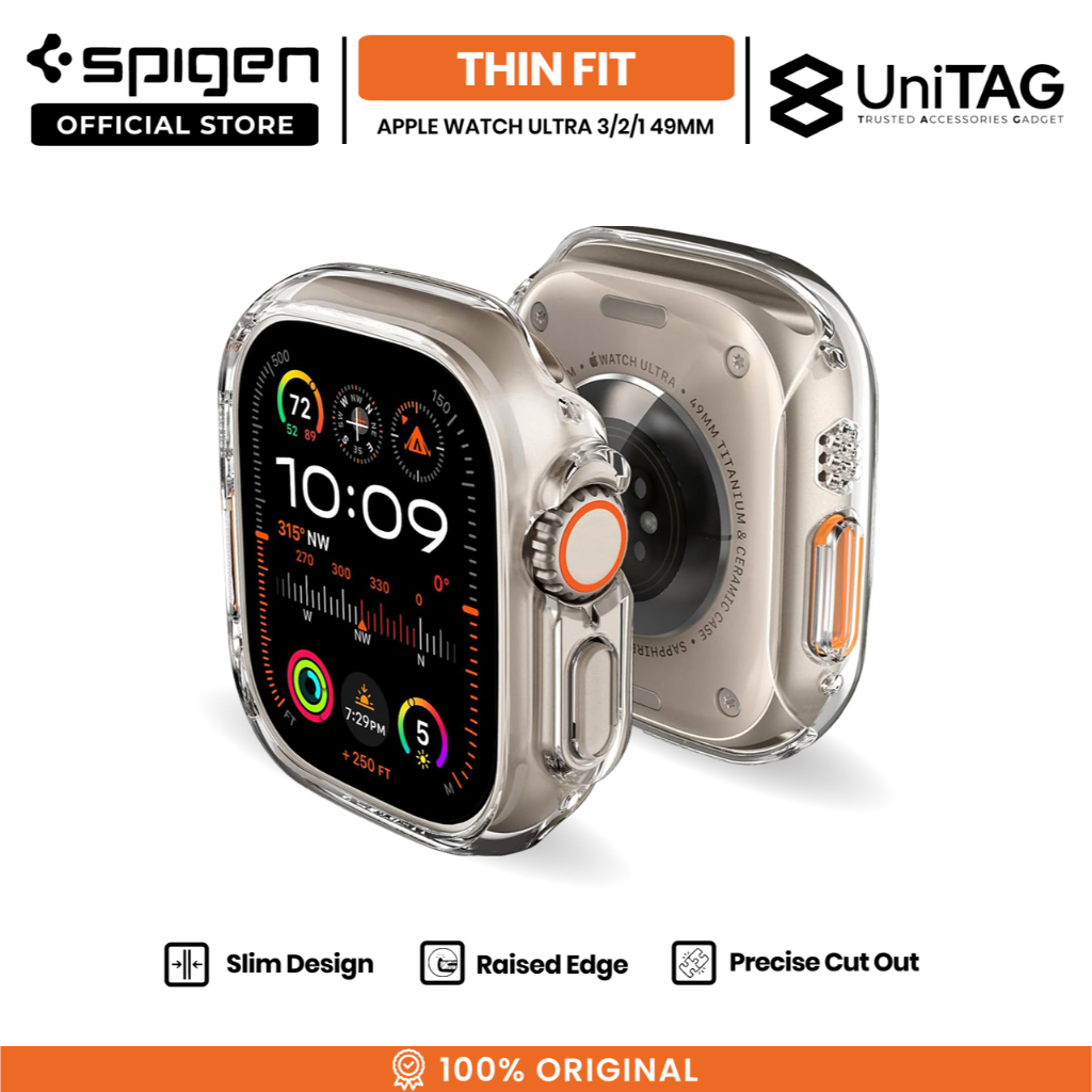 SPIGEN Case for Apple Watch Ultra 3 2 1 49mm Thin Fit Slim Hard Cover Casing