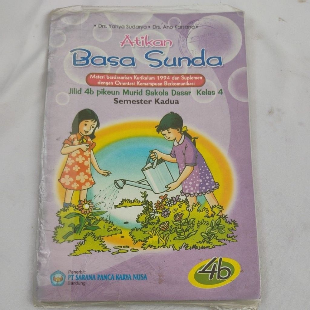 Buku Atikan Basa Sunda untuk Kelas 4 SD Semester 2 Berdasarkan Kurikulum 1994 (Buku Klasik Jadul)