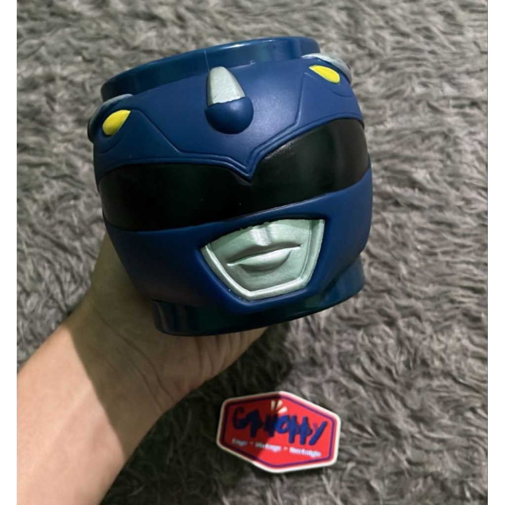 Gelas Mug MMPR Saban Megacept - Power Rangers Biru Vintage Blue