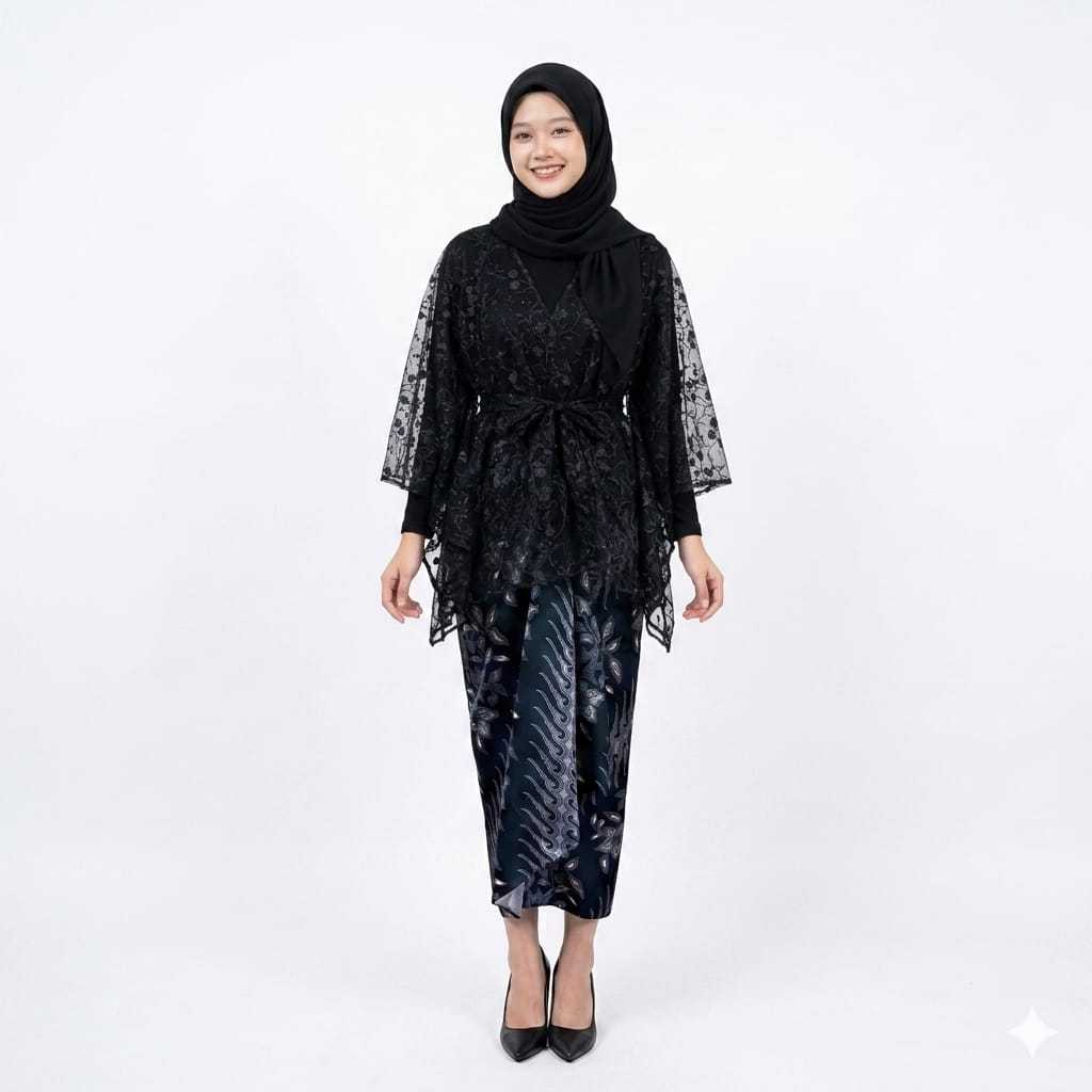 Setelan Rok Batik&Outer Pita + Manset Jumbo