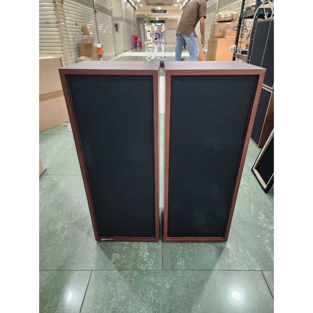 (JUAL 2 BUAH) box speaker 8 inch – DOBEL – untuk dalam Ruangan 2 way finishing hard pvc coklat – 25*21*64
