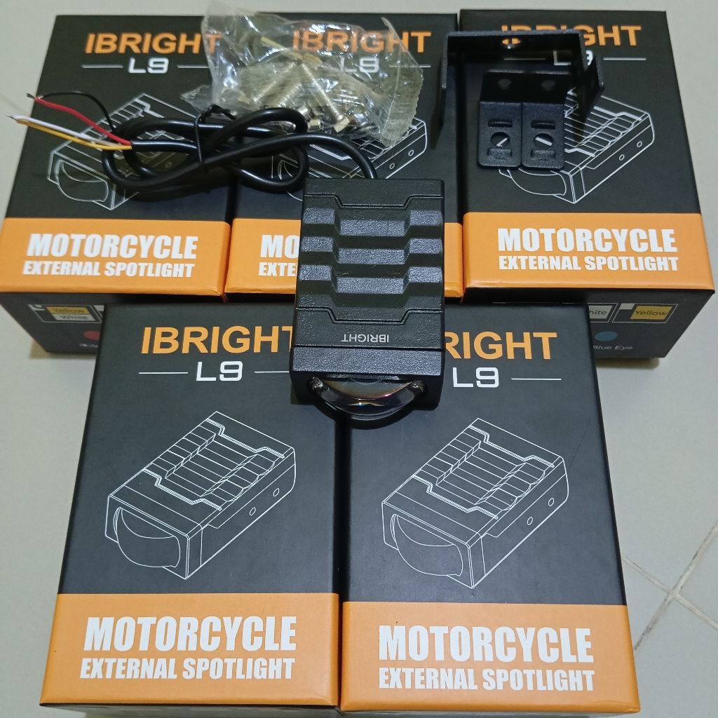 IBRIGHT L9 Lampu Tembak Biled Gepeng Blue Lens | Lampu Kabut Mobil Motor IBRIGHT Slim Gepang