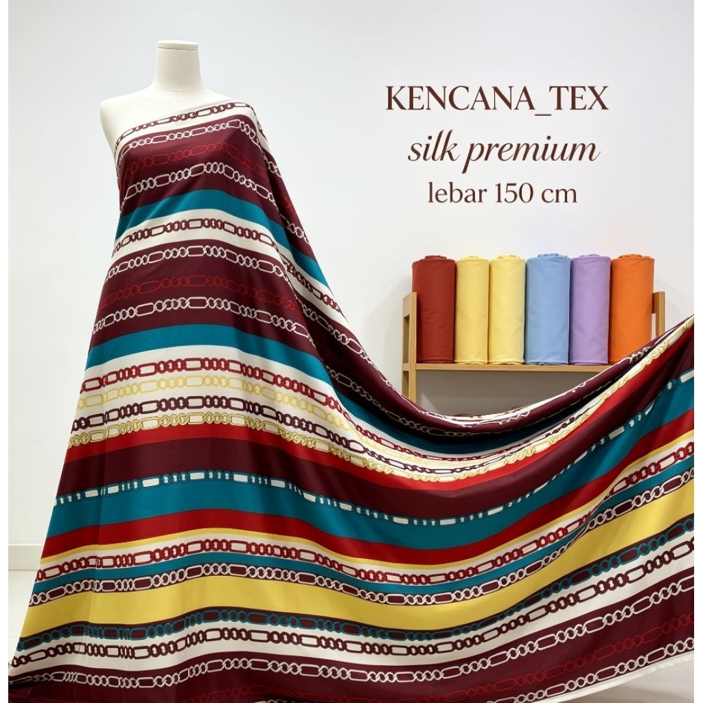 kain armany silk motif - kain silk premium - kain silk motif rantai - kain silk satin premium - CL
