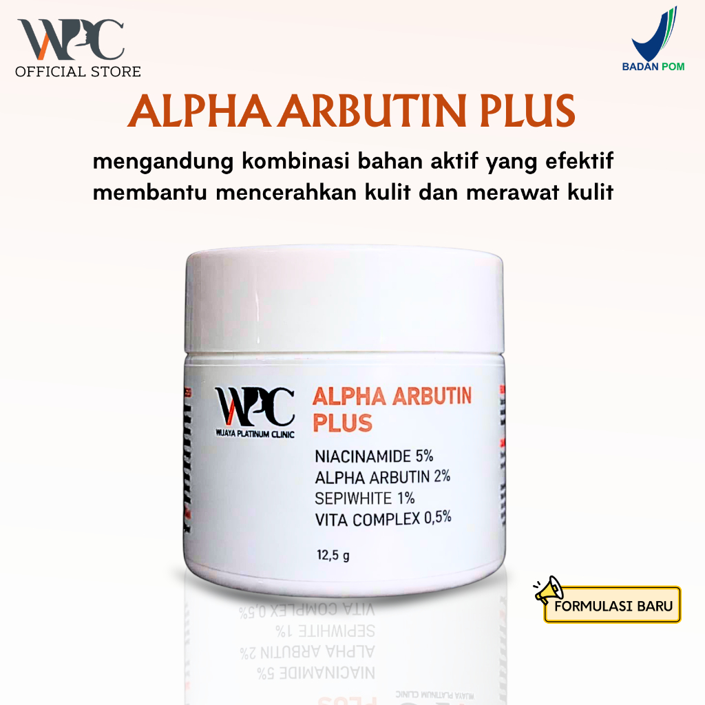 WPC Alpha Arbutin Plus Brightening Cream - Cream malam Pencerah wajah dan menutrisi kulit