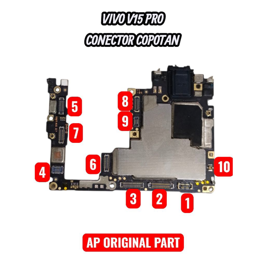 KONECTOR BOARD MESIN VIVO V15 PRO CON BATREI CON LCD CON USB CON KAMERA 100% ORIGINAL COPOTAN