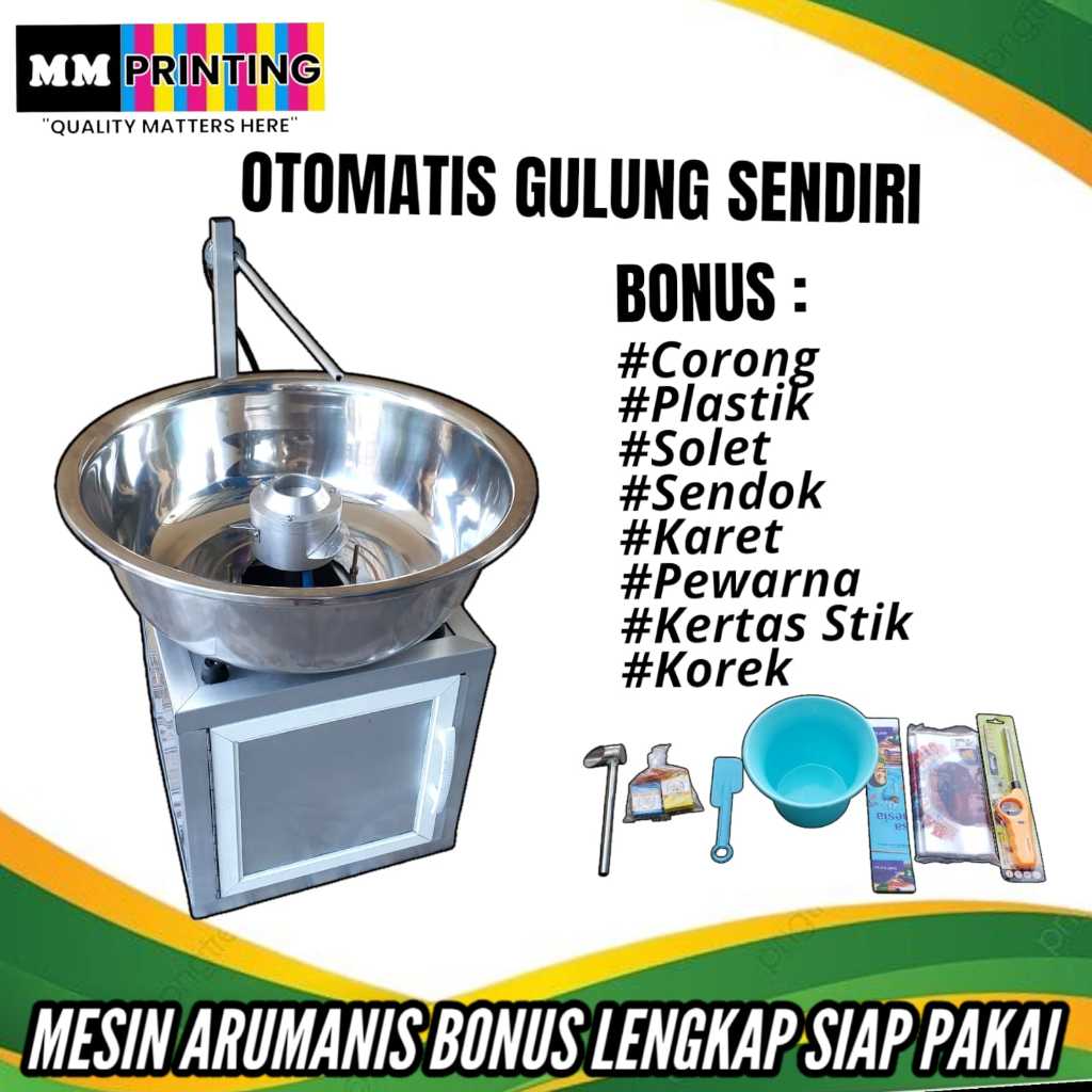 Mesin Harum Manis Besar Otomatis Gulung sendiri Cocok untuk Usaha Arumanis Cup Gelas