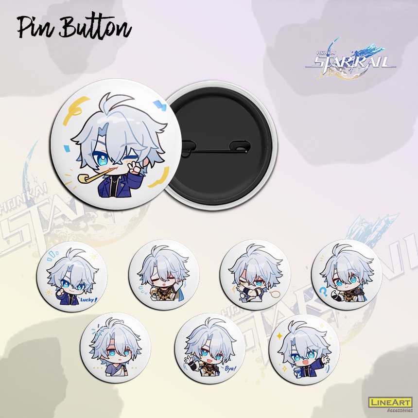 [LINEART] Pin Plastik Bros KARAKTER CHIBI PHAINON HONKAI STAR RAIL Laminasi Tebal Ukuran 44mm