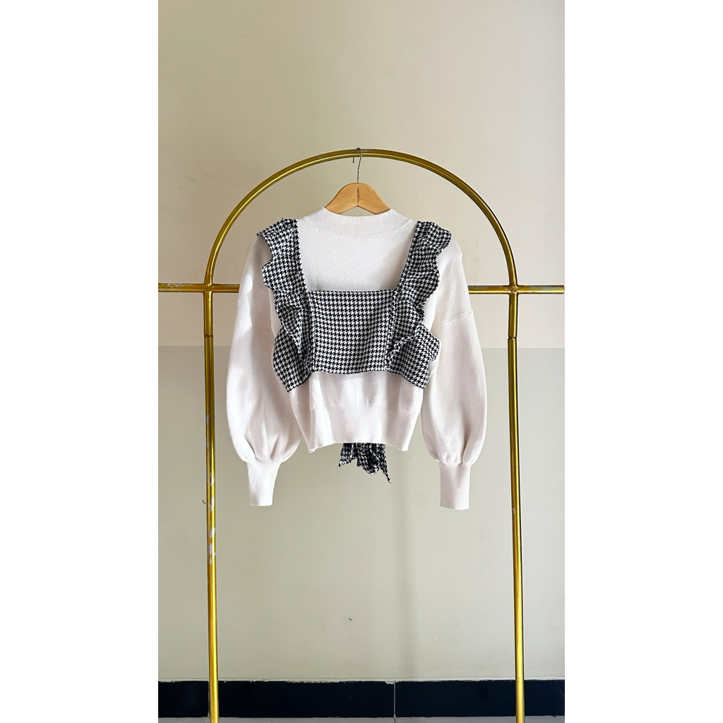 one set crop balon korean look