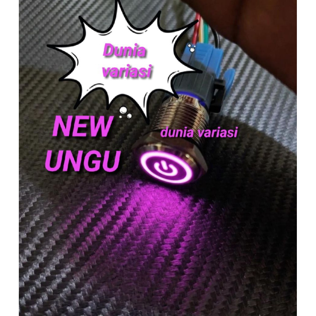 Saklar Tombol LED On Off + Soket Plus Stainless Tombol on off push button bisa buat motor mobil