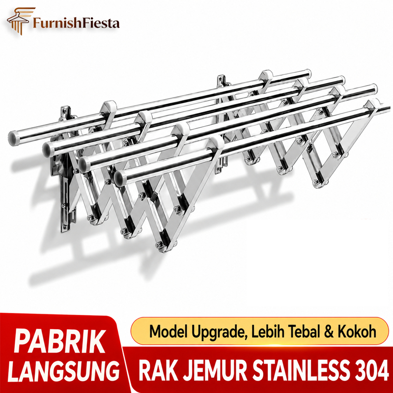 Jemuran Baju Dinding Stainless Lipat Jemuran Dinding Anti Karat Jemuran Pakaian Dinding