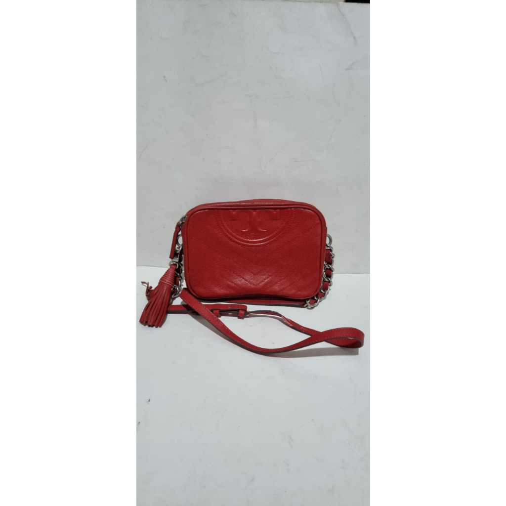 Tory Burch Fleming Distressed Camera bag sling bag crossbody bag  Original