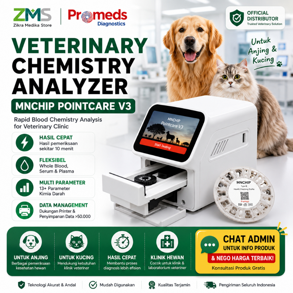 MNCHIP Pointcare V3 Alat Pemeriksaan Kimia Darah Hewan - Veterinary Chemistry Analyzer