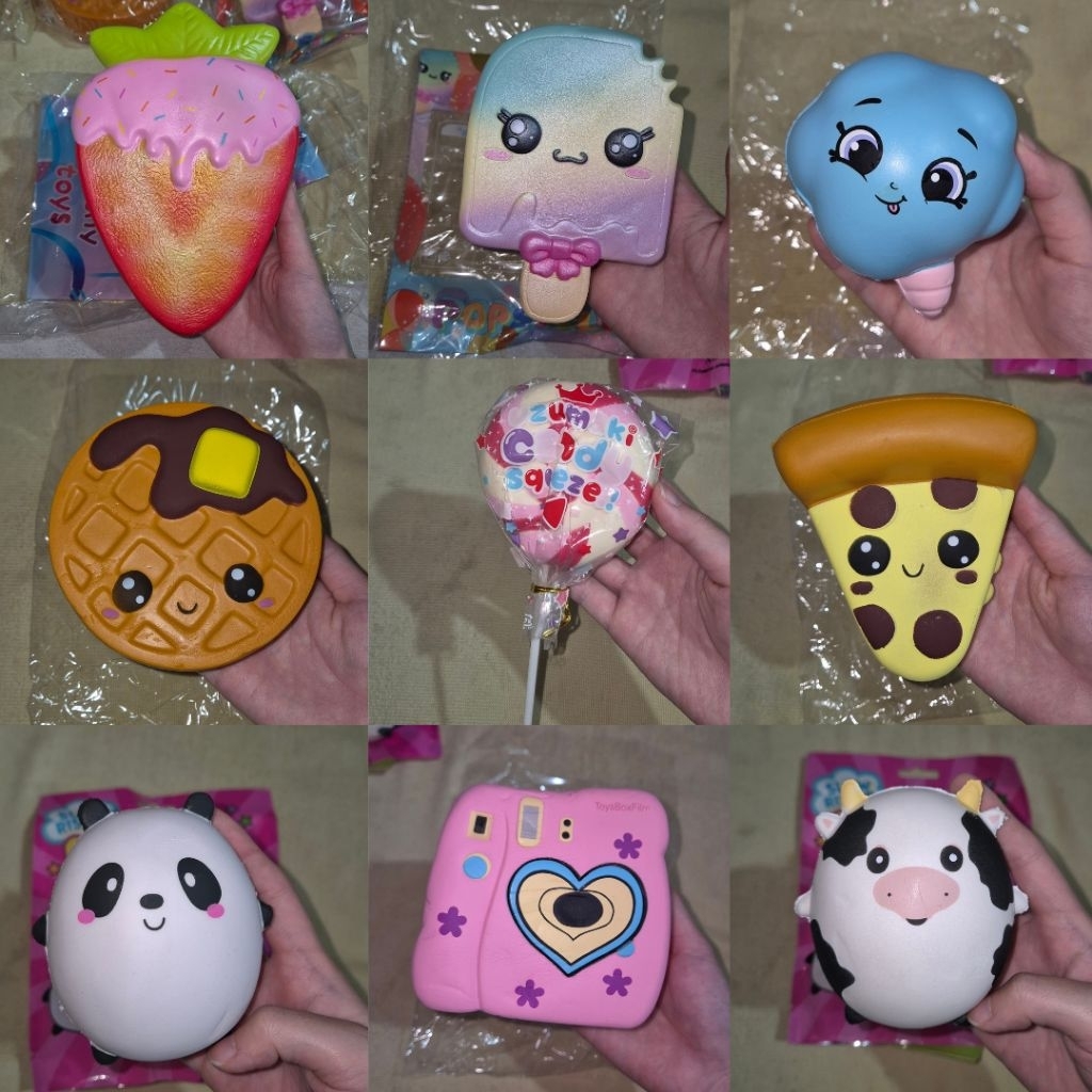 PRELOVED Squishy original licensed | asli kiibru shopkins squishdeelish hoson toysboxfilm panda cow 