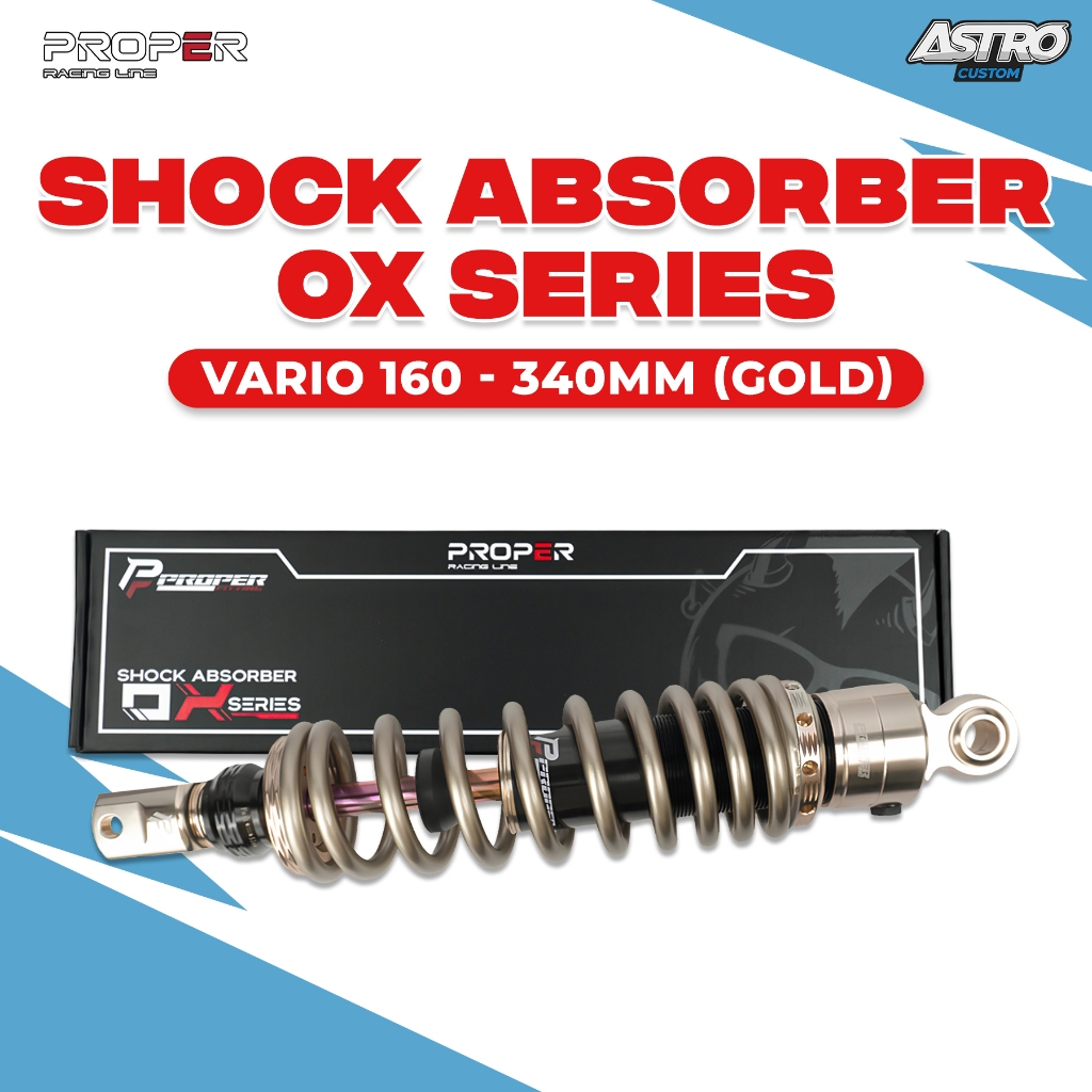 Proper Shock Absorber Honda Vario 160 Stylo 340mm OX Series Racing Line ShockBreaker Belakang
