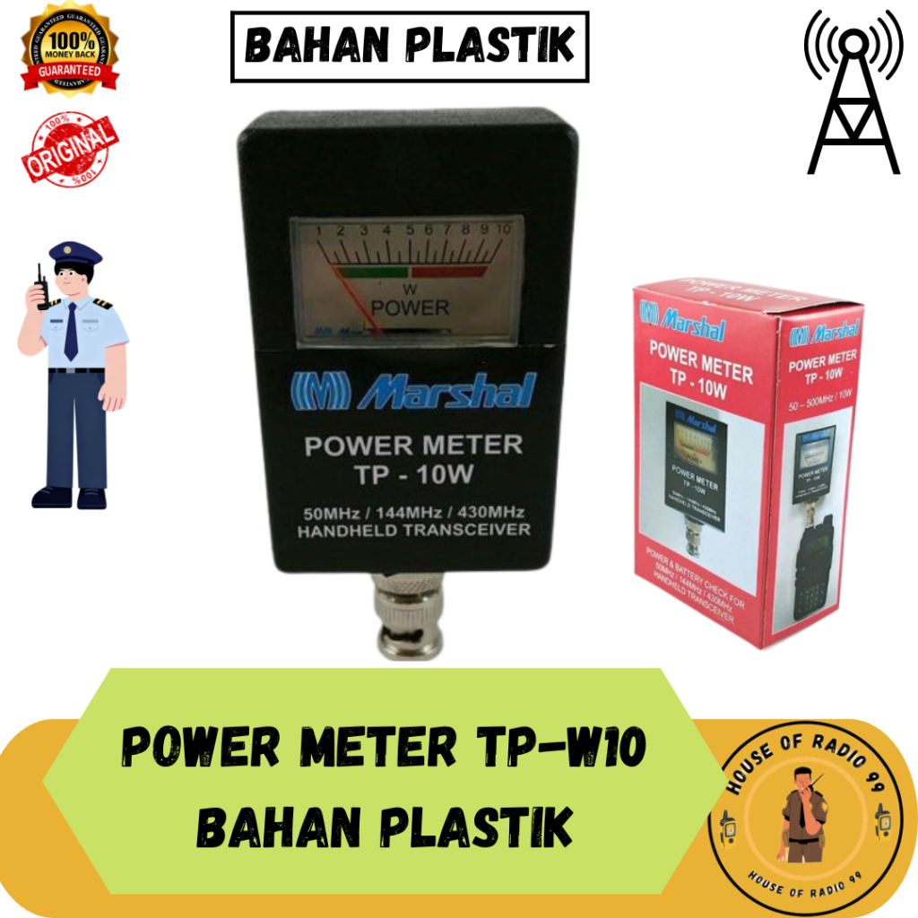 Power Meter Marshal TP 10W Power Meter untuk HT Bahan Plastik