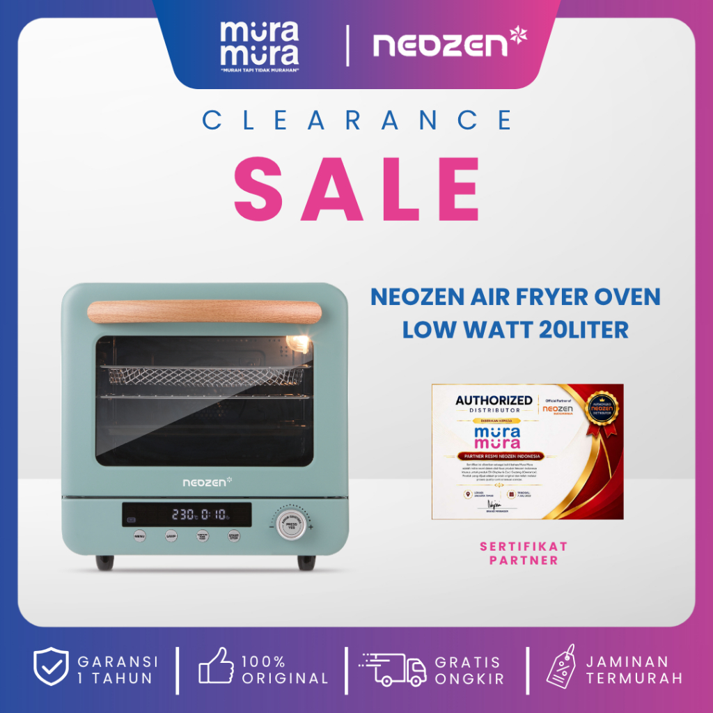 Clearance Sale Neozen Air Fryer Oven Low Watt 20Liter
