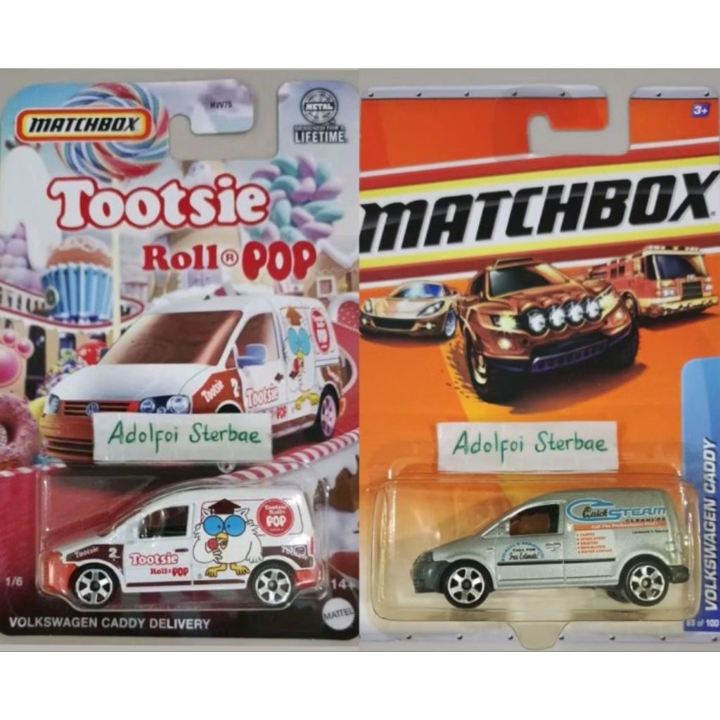 matchbox volkswagen vw caddy delivery edisi tootsie roll pop 1/6 city action quick steam van
