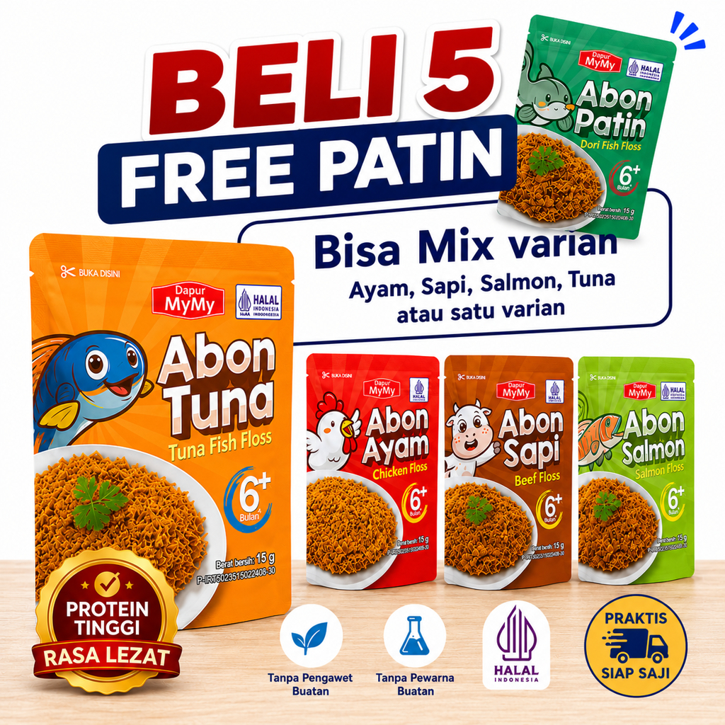 Abon Tuna MPASI Bayi 8+ Bulan | Topping Nasi Bayi Lahap Makan | Abon Ikan Tuna Halal