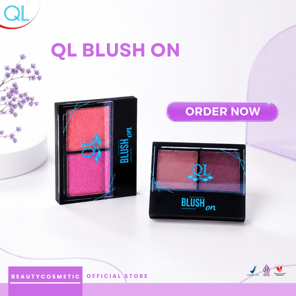 Blush On QL Cosmetic dua warna 4gr