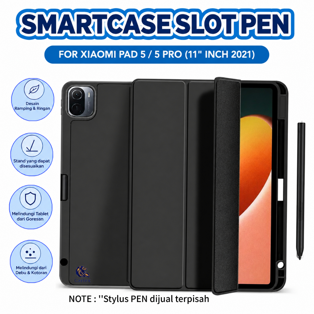 Smartcase Slot Pen Xiaomi Pad 5/5 Pro 11"inch 2021 / case mi pad 5 / case mi pad 5 pro / casing mi p