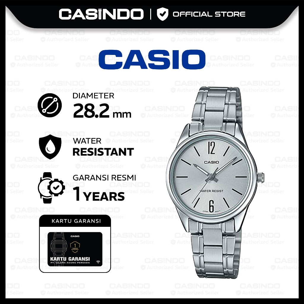 CASIO Jam Tangan Wanita Analog LTP-V005D-7BUDF