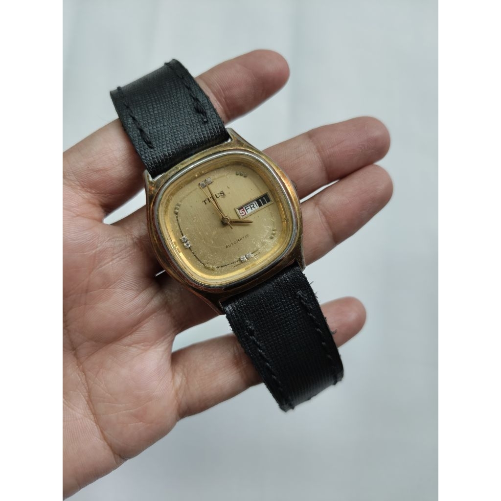 jam tangan vintage otomatis titus rare