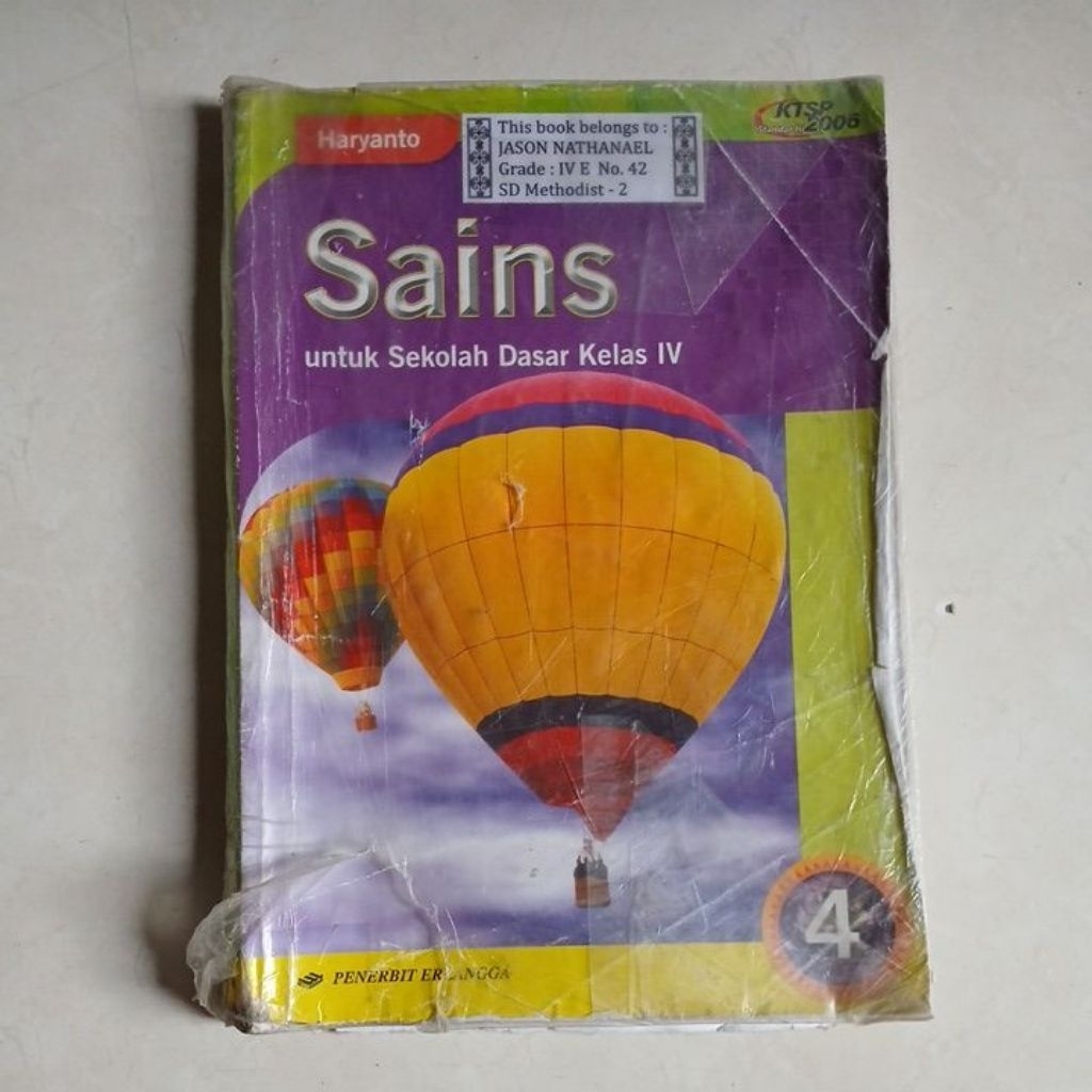 Preloved Buku Sains untuk Sekolah Dasar Kelas IV karya Haryanto yang diterbitkan oleh Erlangga (deng