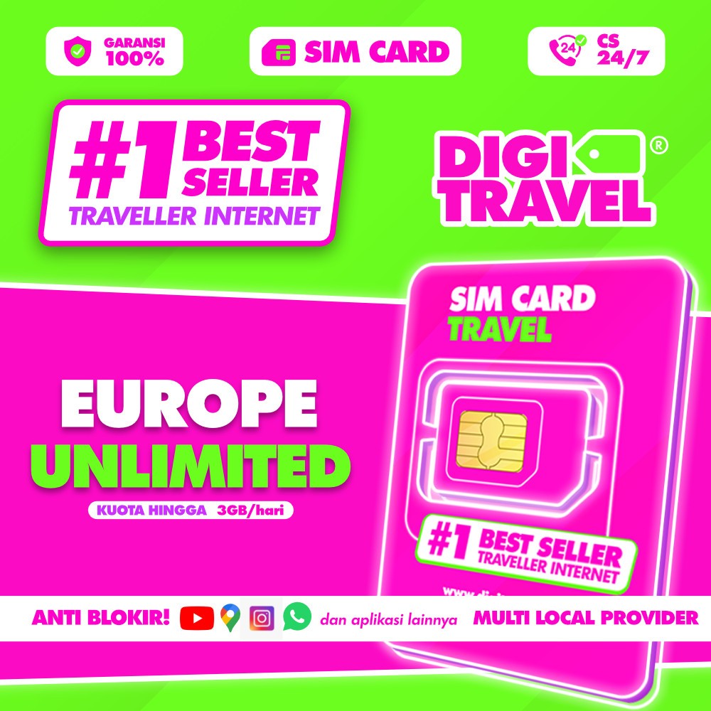 Sim Card Europe Turkey Unlimited | Simcard Eropa Turki | SIM Card Europe DIGITRAVEL