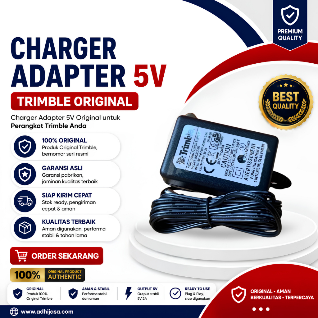 Charger Trimble 5V – Adapter GPS RTK Trimble | Pengisi Daya GPS Survey