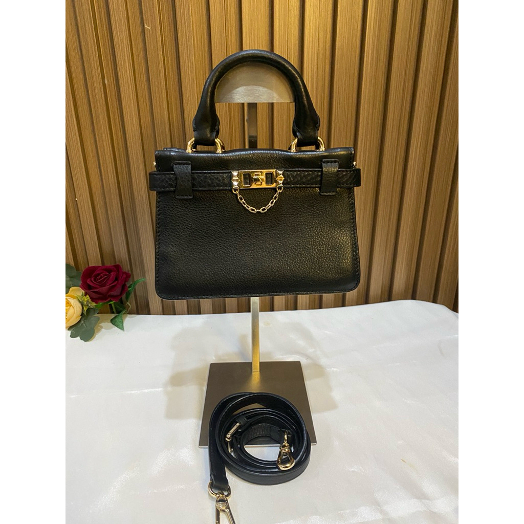 Gillivo Mini Satchel Black Kulit Asli