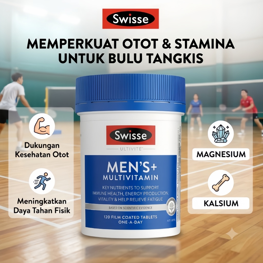 [100% ASLI] Swisse Men Multivitamin Perkuat Otot & Stamina Fisik Pria Dewasa 120 Tablet