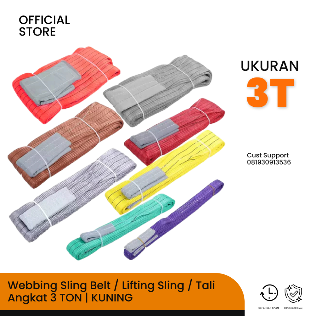 Webbing Sling 3T / Tali Sling Angkat Barang Webbing Sling Belt