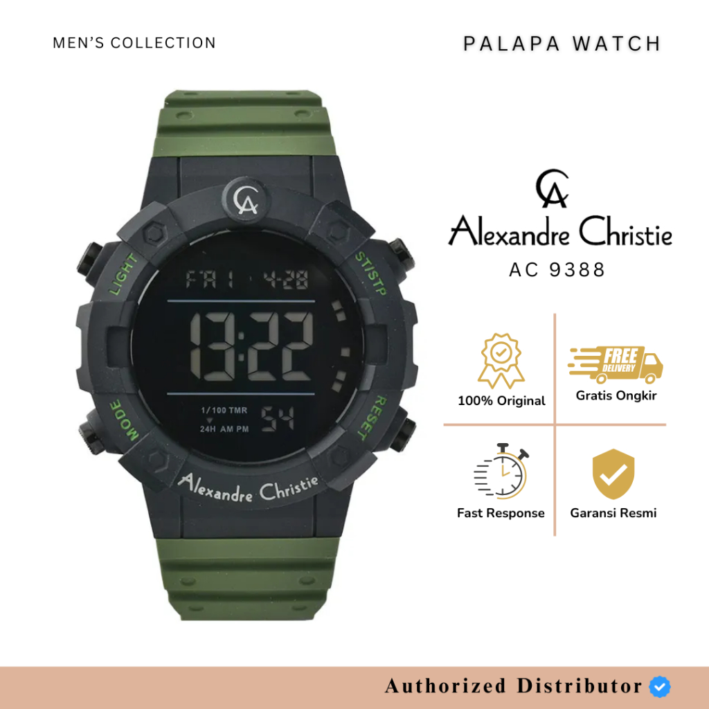 Jam Tangan Pria Alexandre Christie AC 9388 / AC9388 Digital Rubber Original