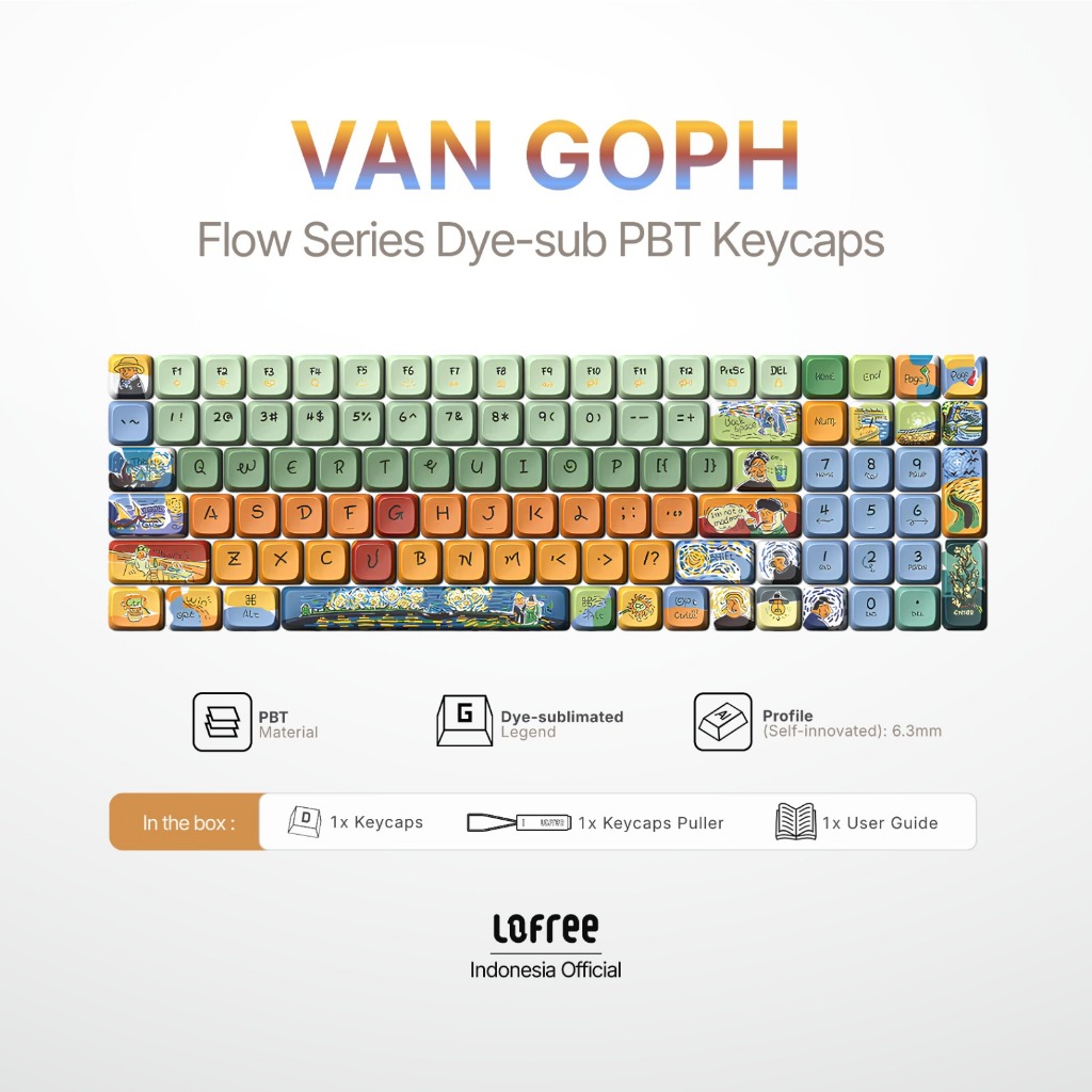 LOFREE Van Goph Dye-subLOFREE Van Goph Dye-sub PBT Keycaps PBT Keycaps
