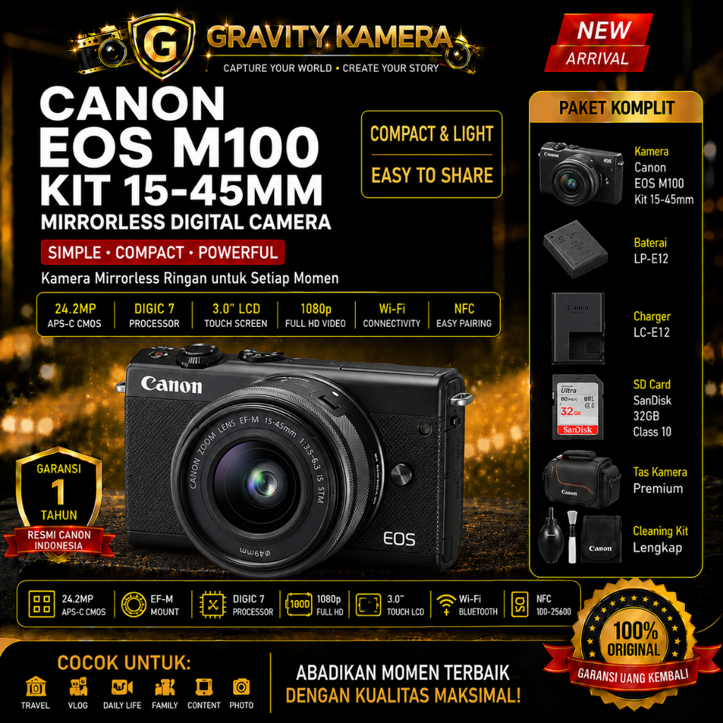 CANON EOS M100 KIT 15-45MM / CANON M100 KIT 15-45MM