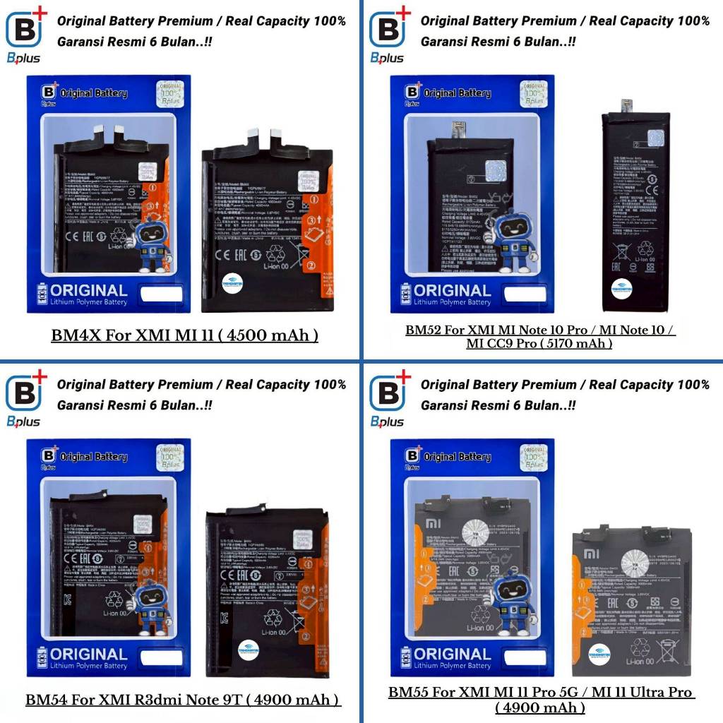 Baterai BPLUS Xiaomi Redmi Note 9T / MI Note 10 / MI Note 10 Pro / MI CC9 Pro / MI 11 / MI 11 Pro 5G