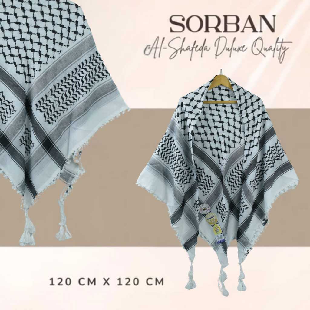 Sorban Al-Shafeda Tenun Wool Premium Lembut & nyaman dipakai
