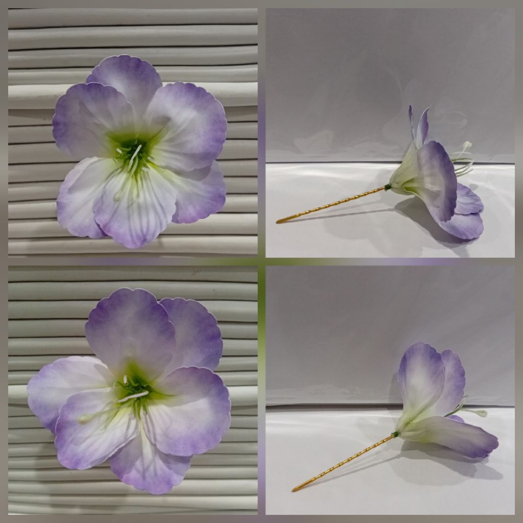 cucuk semanggi bunga pucuk latek geranium ungu untuk hairdo sanggul