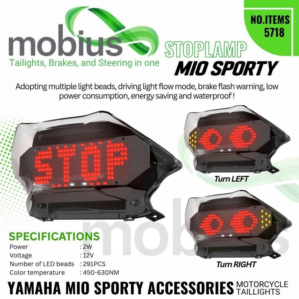 lampu stop led animasi text mio sporty mio smile lampu belakang led animasi mio sporty mio smile sto