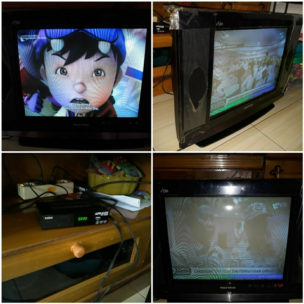 TV Polytron U-slim 21inc+STB Matrix Apple Second