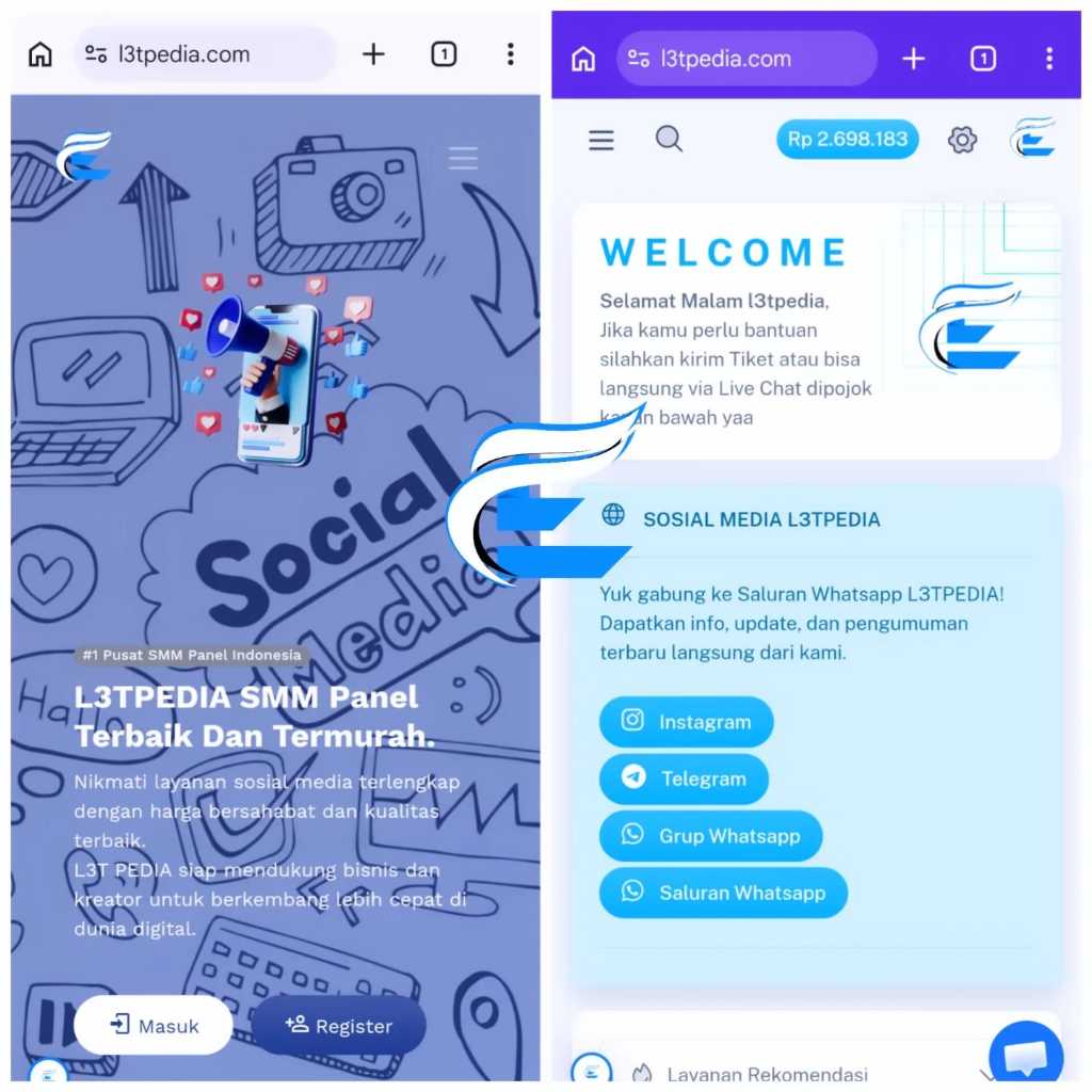 Source Code SMM PANEL L3TPEDIA v2.3 SUPPORT 5 PAYMENT GATEWAY