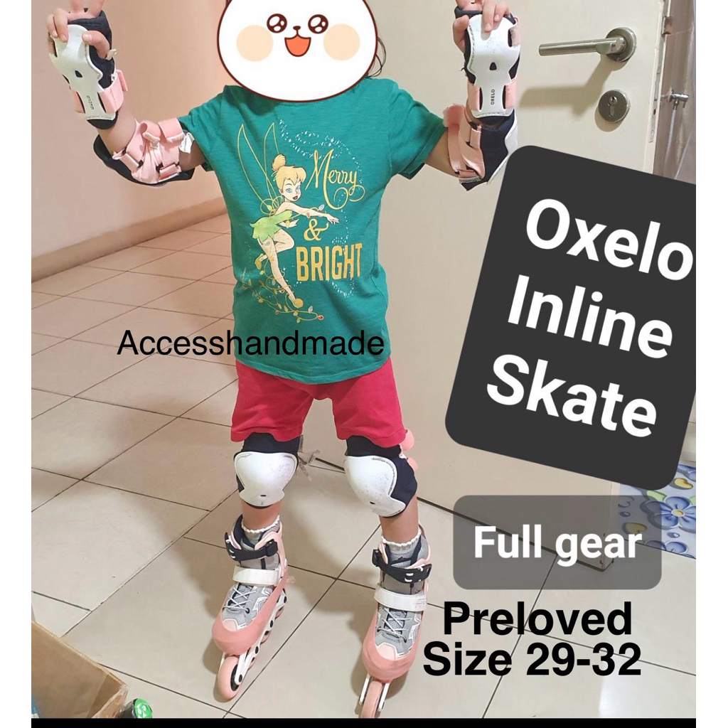oxelo FULL SET Roller Skate Inline sepatu roda Decathlon LENGKAP knee pad elbow terjual Boot Cover