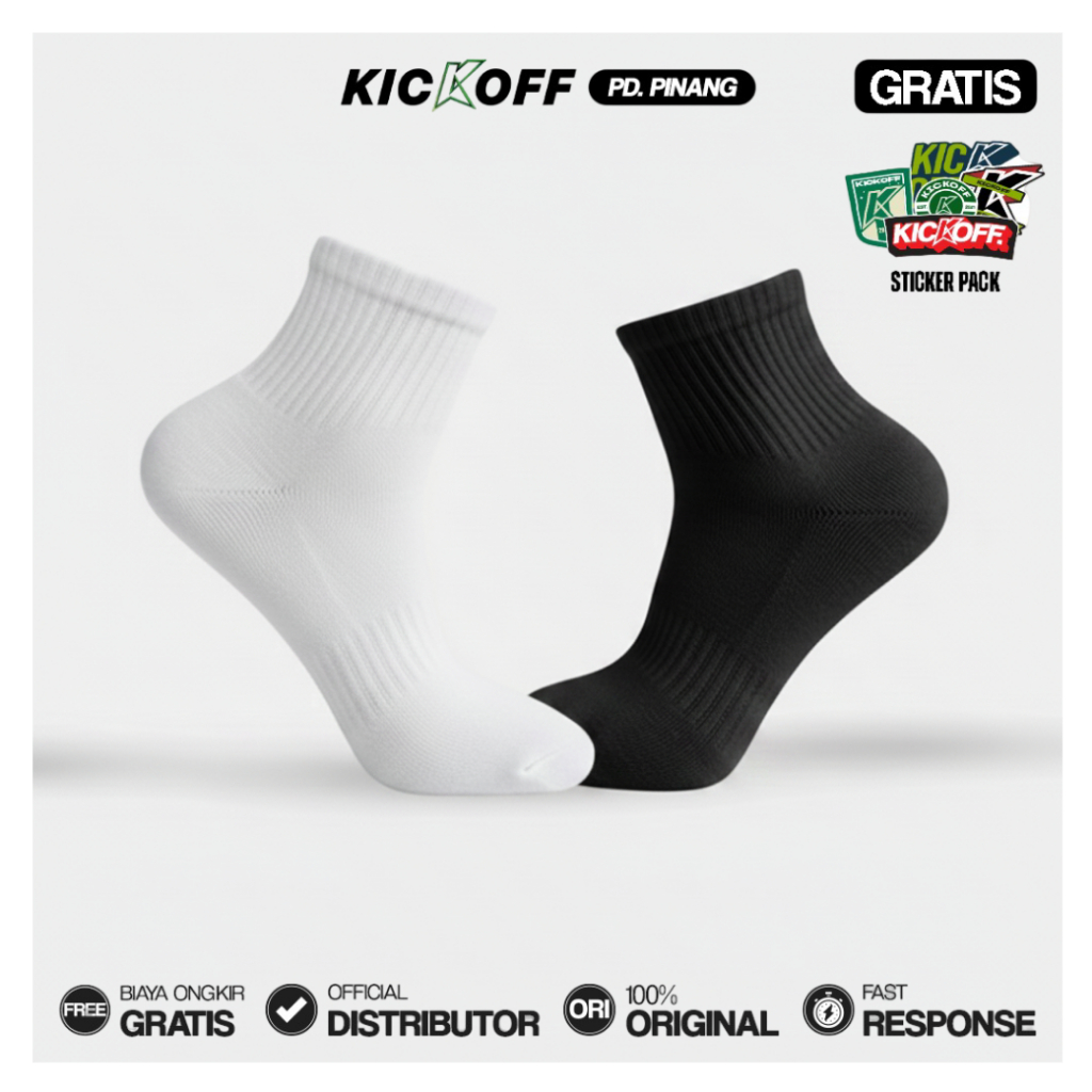 KAOS KAKI POLOS PENDEK ANKLE TERRY SERIES TEBAL PREMIUM - KOS KQ