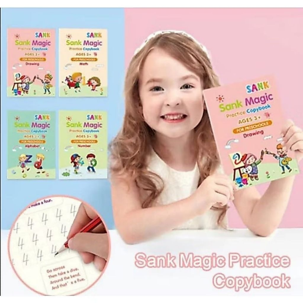 MAGIC BOOK - SANK MAGIC BOOK- Buku Sank Book Magic Sank Magic book 1 Set isi 4 Buku+ pulpen