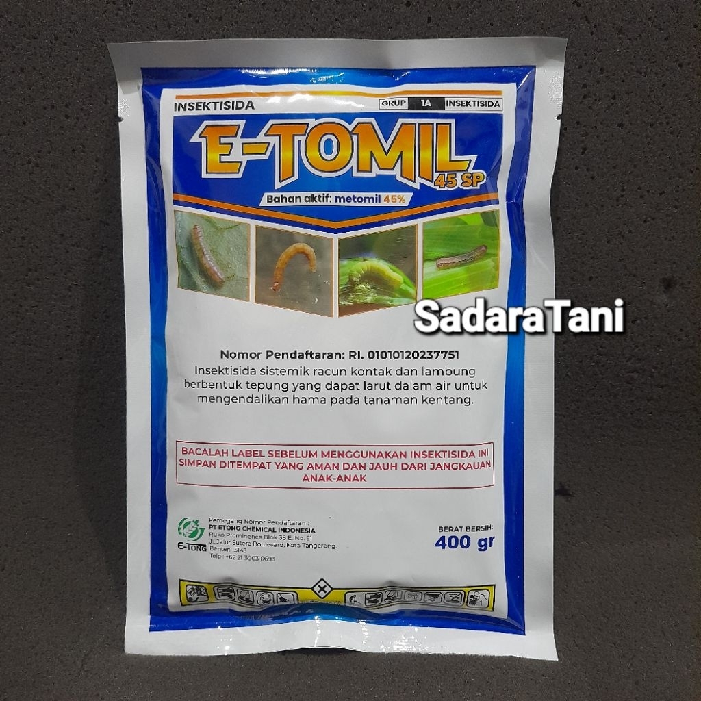 Insektisida E TOMIL 45SP 400Gr Bahan aktif : metomil 45%