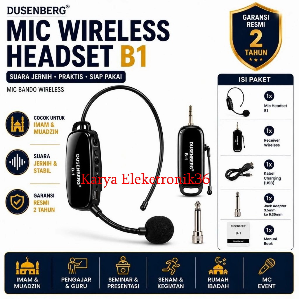 Mic imam Wireless DUSENBERG B1 / B-1 Bando Wireless Connect Amplifier Toa