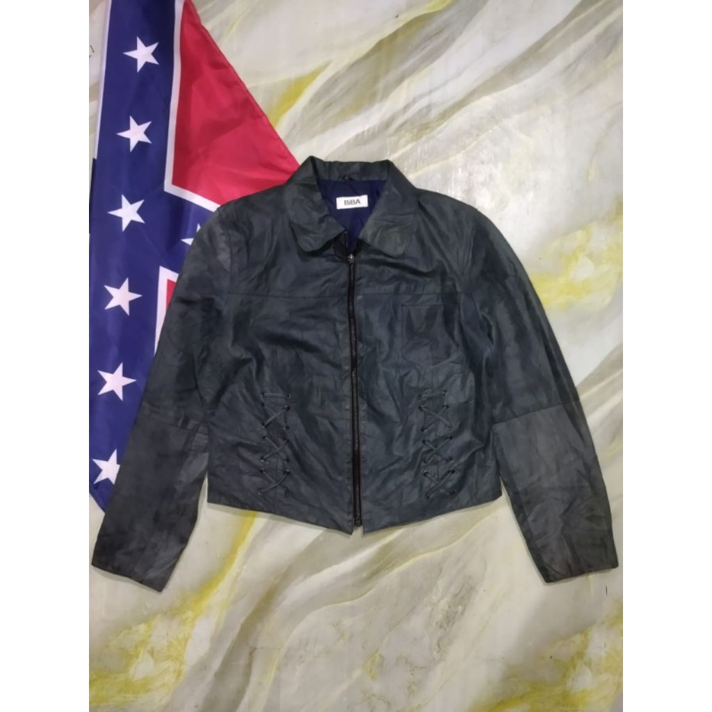 TRUCKER BOXY LEATHER JACKET