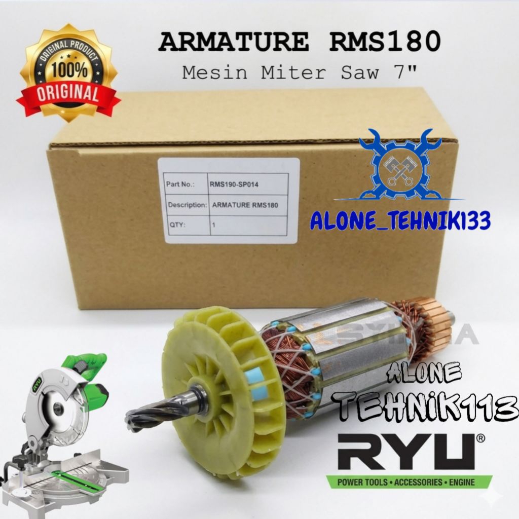 ARMATURE ANGKER MESIN MITER SAW RYU RMS180 ANGKER MESIN POTONG ALUMUNIUM 7" RYU RMS180 RMS 180
