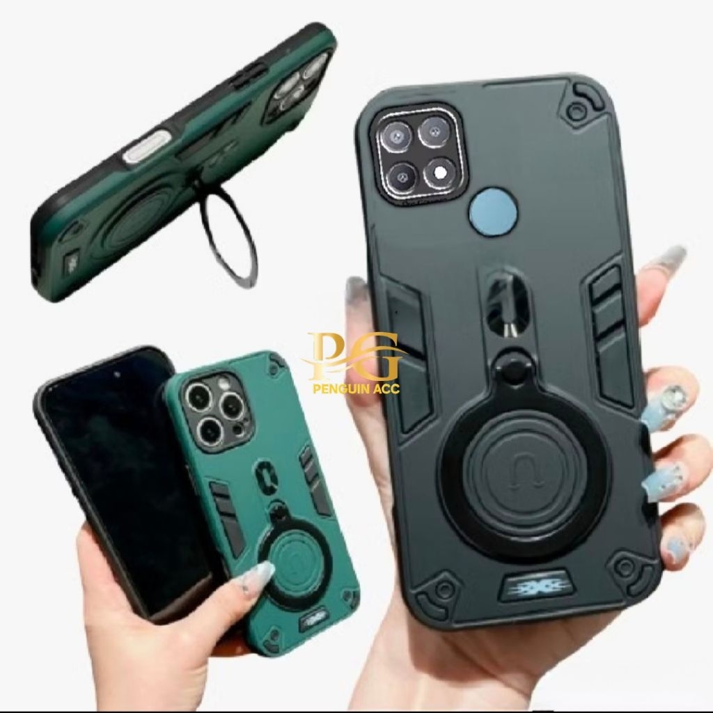 Casing OPPO A15 A15S Hard Case Robot Ring Eye Ring Pro Camera Casing Standing Robot
